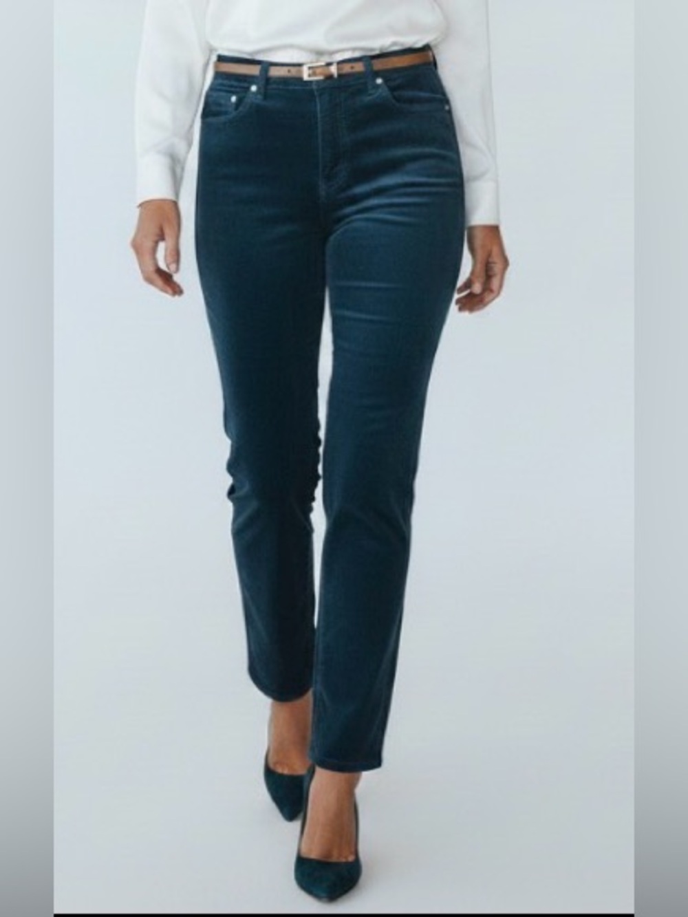 NWT Ann Taylor "The Skinny" Velvet Pants Midnight Blue Size 12 Stretch Holiday